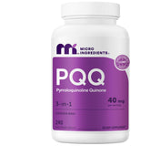 Micro Ingredients frasco frontal del PQQ mostrando etiqueta y beneficios
