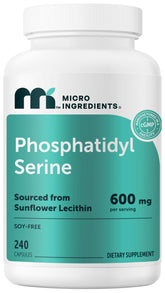 Micro Ingredients frente del envase mostrando fosfatidilserina y beneficios