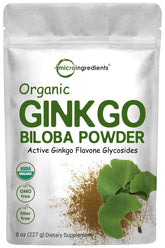 Micro Ingredients frasco frontal del extracto de ginkgo, presentación clara y segura