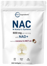 Micro Ingredients frasco frontal mostrando 300 softgels y marca clara