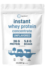 Micro Ingredients envase frontal mostrando 2 lb y beneficio de proteína clara