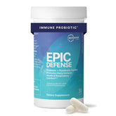 Microbiome Labs EpicDefense vista frontal mostrando el envase y beneficio de apoyo inmune