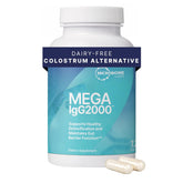 Microbiome Labs envase frontal mostrando suplemento IgG y beneficio digestivo