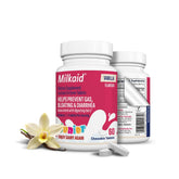 Milkaid envase frontal visible, conveniencia para familias