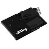 Milky frente del empaque mostrando diseño discreto y beneficios portátiles