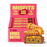 Misfits frontal del envase mostrando pack de 12 y beneficio portátil