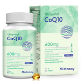 Mistaccy envase frontal mostrando CoQ10 600 mg y beneficios