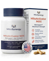 MitoSynergy MAX frente del bote mostrando diseño y dosis fácilmente visible