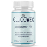 MJO Glucovex frasco frontal mostrando la etiqueta clara y beneficios