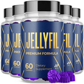 MJO Jellyfil Gummies frontal mostrando envase claro y beneficios visibles
