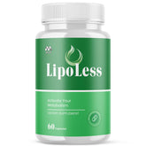 MJO frasco LipoLess frente mostrando etiqueta clara y beneficios