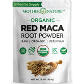 Mother Nature Organics paquete frontal maca roja muestra confianza