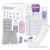 Momfree frente del kit postparto mostrando todos los elementos para recuperación