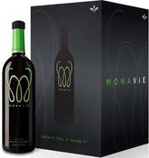 Monavie botella frontal mostrando el envase y conveniencia para llevar