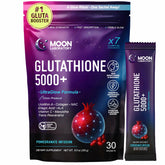 Moon Laboratory empaque frontal mostrando sobres y marca, ideal para conveniencia