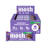 MOSH barrita frontal en envoltorio mostrando sabor y formato, ideal para snack rápido