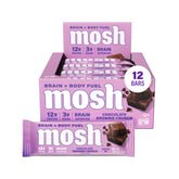 MOSH empaque frontal mostrando barras y beneficios nutricionales