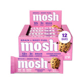 MOSH empaque frontal de Cookie Dough Crunch mostrando beneficios y sellos