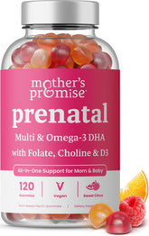 Mother's Promise frente del envase mostrando el diseño y beneficios veganos