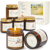 MOULENGGU set de seis velas en frascos de vidrio para decorar con fragancias variadas