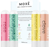 MOXE kit presentación frontal mostrando inhaladores y caja, ayuda a iniciar entrenamiento olfativo