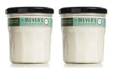 Mrs. MEYER'S vela albahaca tarro frontal mostrando diseño y beneficio aromático