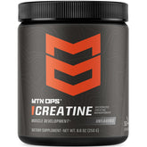 MTN OPS envase frontal de creatina monohidrato sin sabor mostrando apariencia limpia y profesional