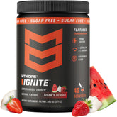 MTN OPS envase frontal Ignite Tiger's Blood mostrando diseño y beneficio energético