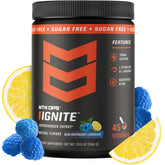 MTN OPS envase frontal mostrando el sabor blue raspberry lemonade y beneficios