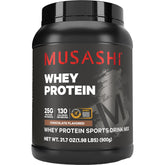 Musashi Whey muestra el envase frontal y fácil identificación del producto