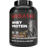 Musashi envase frontal mostrando proteína chocolate y conveniencia