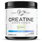 Muscle Feast frasco frontal claro que transmite pureza y confianza