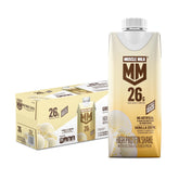 Muscle Milk frente del cartón mostrando la marca y beneficio proteico