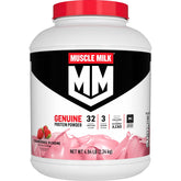 Muscle Milk envase frontal mostrando tamaño y sabor fresa y crema