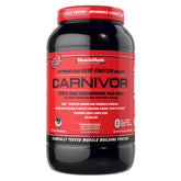 MuscleMeds CARNIVOR envase frontal mostrando marca y beneficio de proteína concentrada