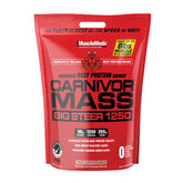 MuscleMeds bote frontal Chocolate 15 lb mostrando diseño y tamaño útil
