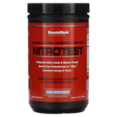 MuscleMeds Nitrotest vista frontal del envase con etiqueta clara y beneficio de potencia