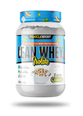 MuscleSport frasco frontal mostrando diseño y objetivo bajo en calorías