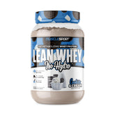 MuscleSport presentación frontal Lean Whey Revolution, envase claro y beneficios visibles