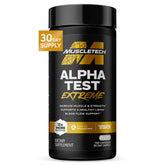 MuscleTech envase AlphaTest frente mostrando diseño y beneficio de fuerza