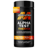 MuscleTech AlphaTest Thermo vista frontal con diseño y cantidad mostrada, beneficio claridad de información