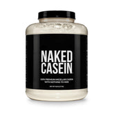 NAKED casein vista frontal del envase que muestra pureza y cantidad
