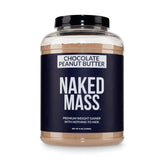NAKED envase frontal del Chocolate Peanut Butter Mass mostrando etiqueta y tamaño, confianza en ingredientes