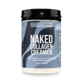 NAKED envase frontal del creamer vainilla, presentación clara y natural