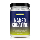 NAKED envase frontal de creatina micronizada, limpieza y pureza visibles