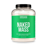NAKED envase frontal del Vegan Mass mostrando diseño y beneficio de calorías altas