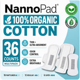 NannoPad vista frontal del embalaje mostrando variante multipack y beneficios