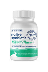 NativePath envase frente mostrando diseño y beneficio de apoyo al microbioma