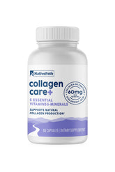 NativePath frasco anverso Collagen Care mostrando diseño y beneficio de soporte al colágeno
