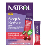 Natrol frente del empaque mostrando 10 sobres y beneficio de conveniencia